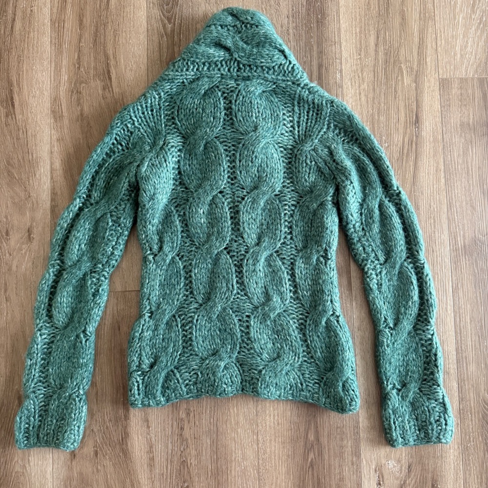 Anthropologie Sleeping On Snow Chunky Cable Knit Zip Cardigan S - Picture 4 of 8